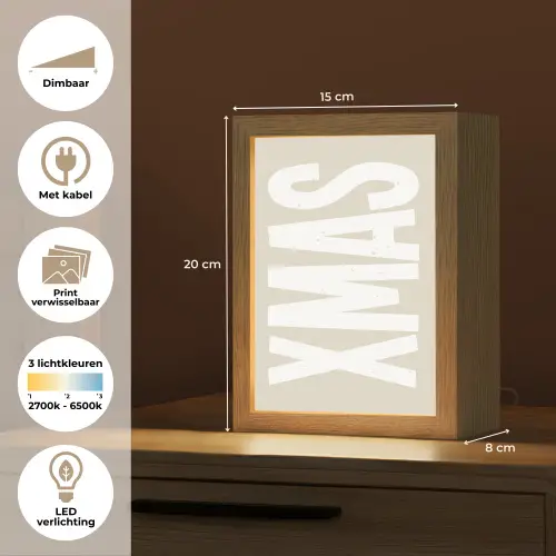 Xmas - Kerst - Japandi - Kerstversiering Light Box met kabel (Wandlamp) klein -USP_websiteoverzichtNL