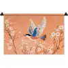 Vogel - Bloesemtakken - Warm - Kleurrijk Wandkleed katoen klein -zz3d