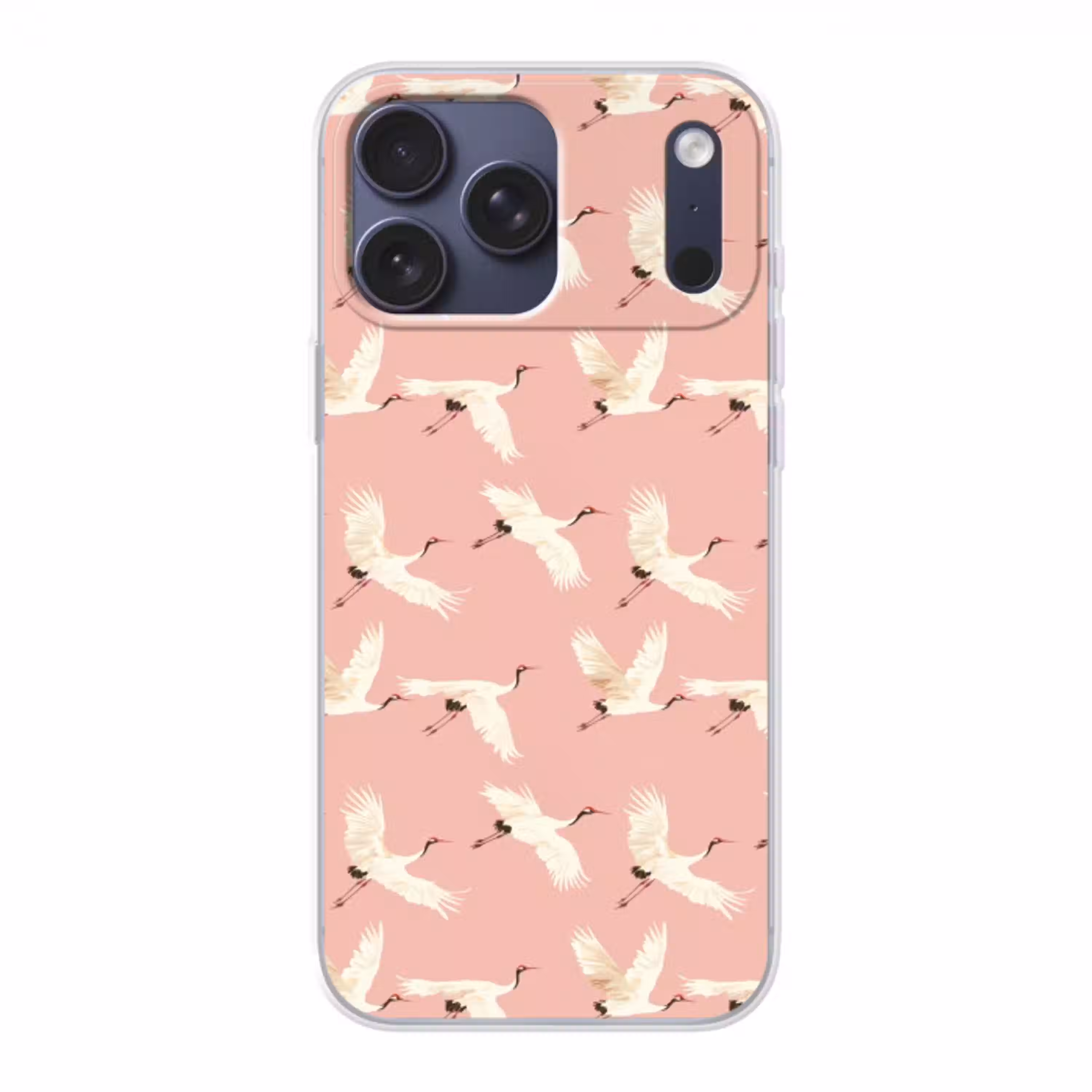 Modern - Kraanvogels - Roze Telefoonhoesje iPhone 17 Pro Max klein 879 -3d