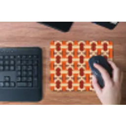 Geometrisch - Retro - Oranje muismat rubber klein 262 -toetsenbord