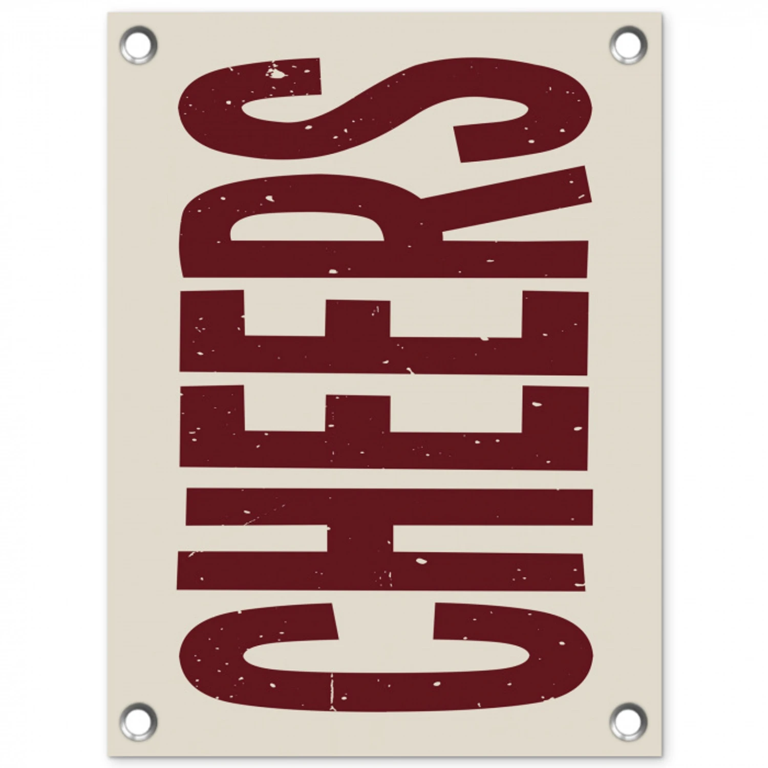 Red - Cheers - Decoratie - Beige tuinposter los doek klein -3d