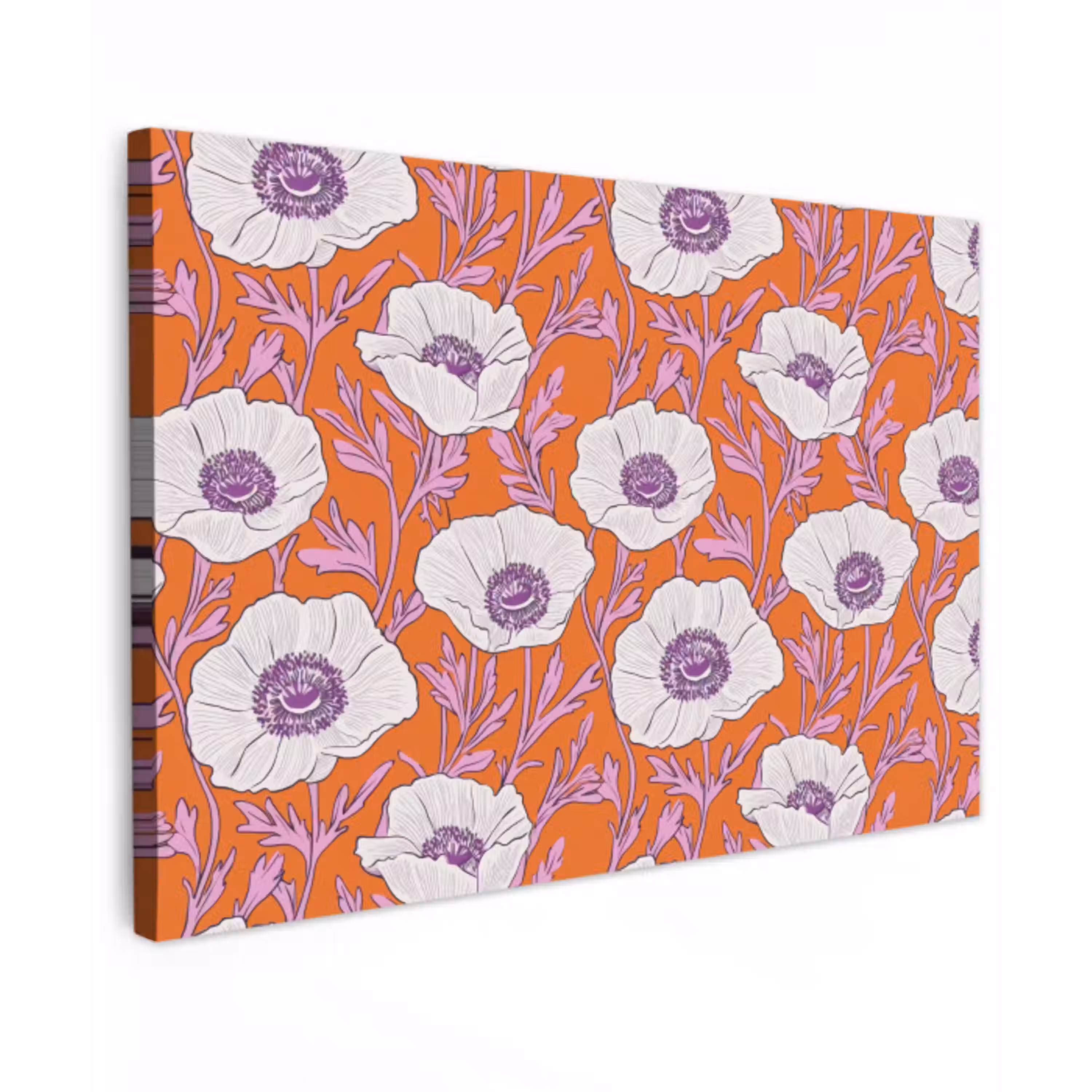 Bloemen - Grafisch - Oranje Tuinposter op houten frame 2 cm dik klein 845 -3d
