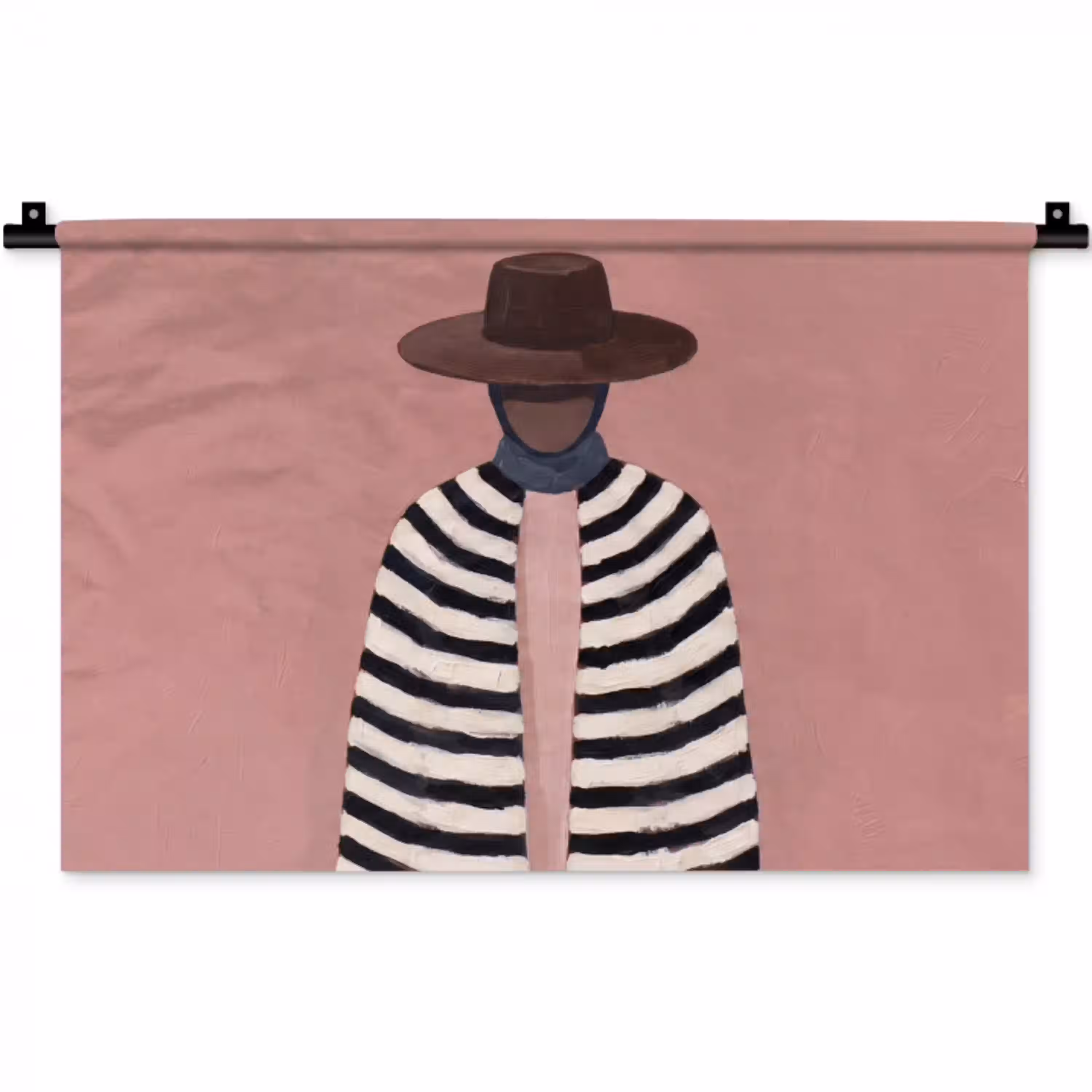 Grafisch - Vrouw - Roze Wandkleed katoen klein -zz3d