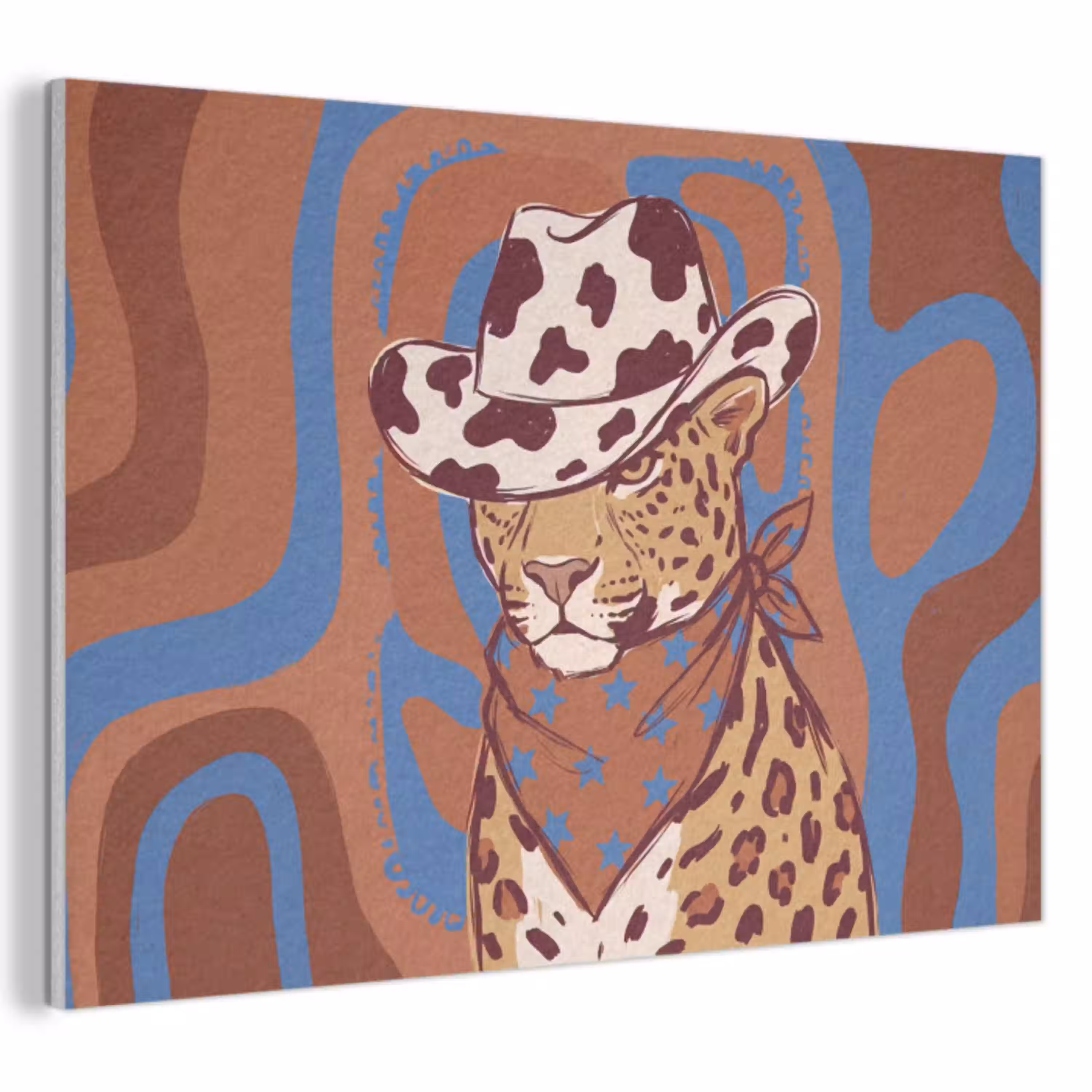 Dieren - Cowboyhoed - Modern - Illustratie - Bruin PET vilt klein -3d