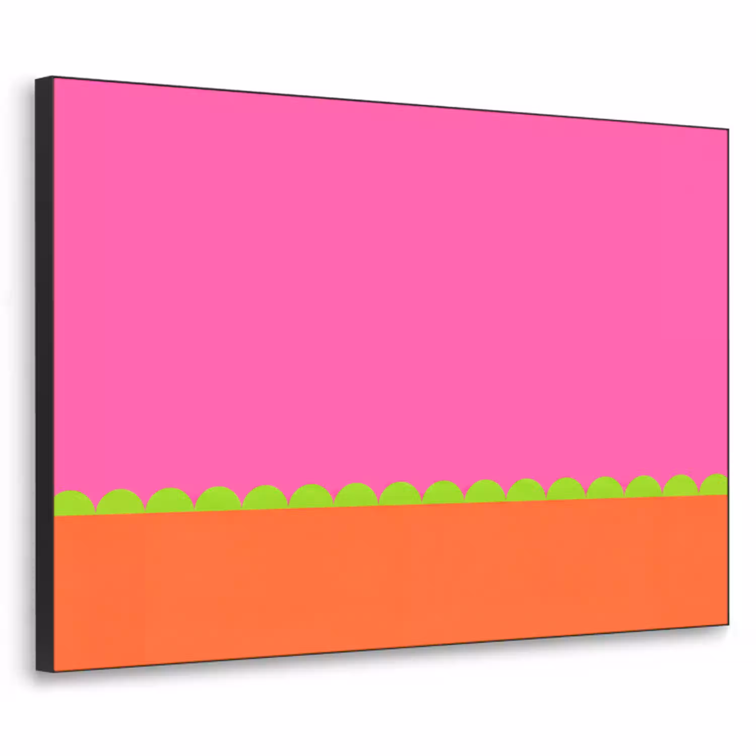 Abstract - Geometrisch - Kleurblokken - Roze - Oranje Textielframe zwart klein -3d