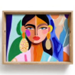 Portret - Vrouw - Modern Dienblad Rechthoek middel -z3d_shopping