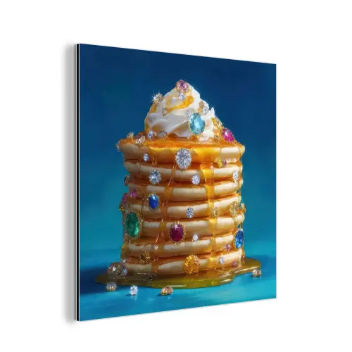 Pannenkoeken - Steentjes - Glitter - Slagroom aluminium wit klein -3d