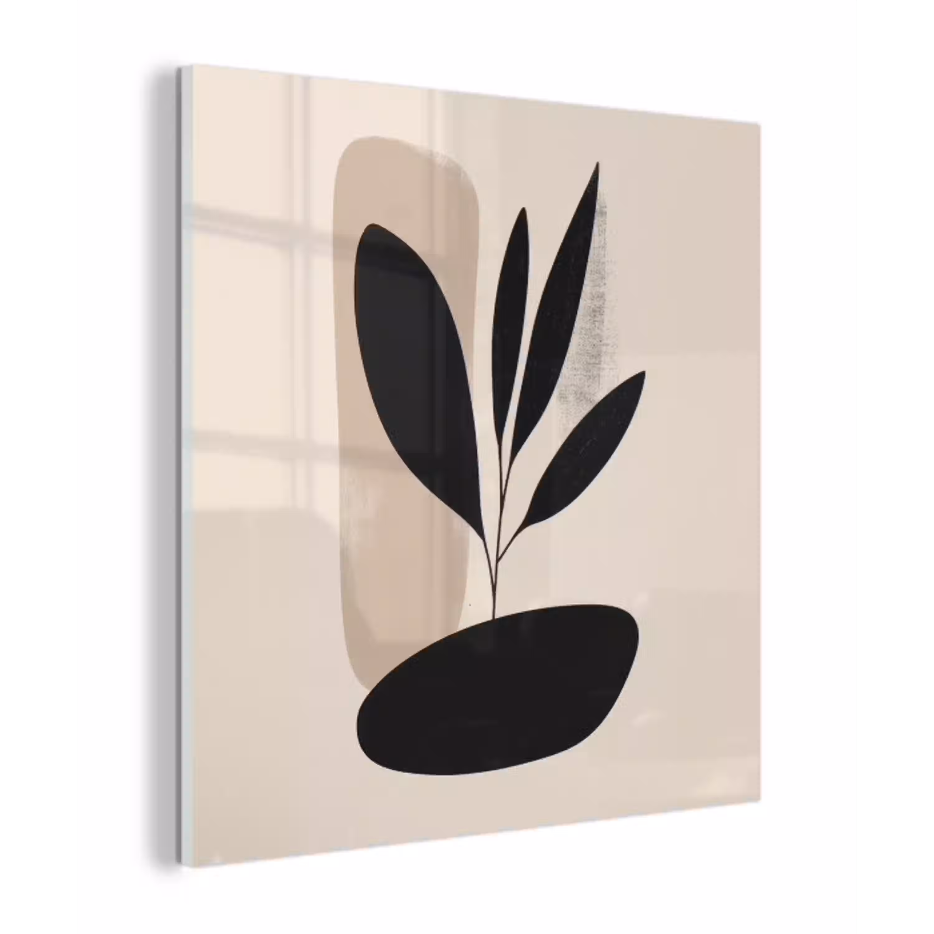 Plant - Beige - Japandi plexiglas 5mm klein -z3d