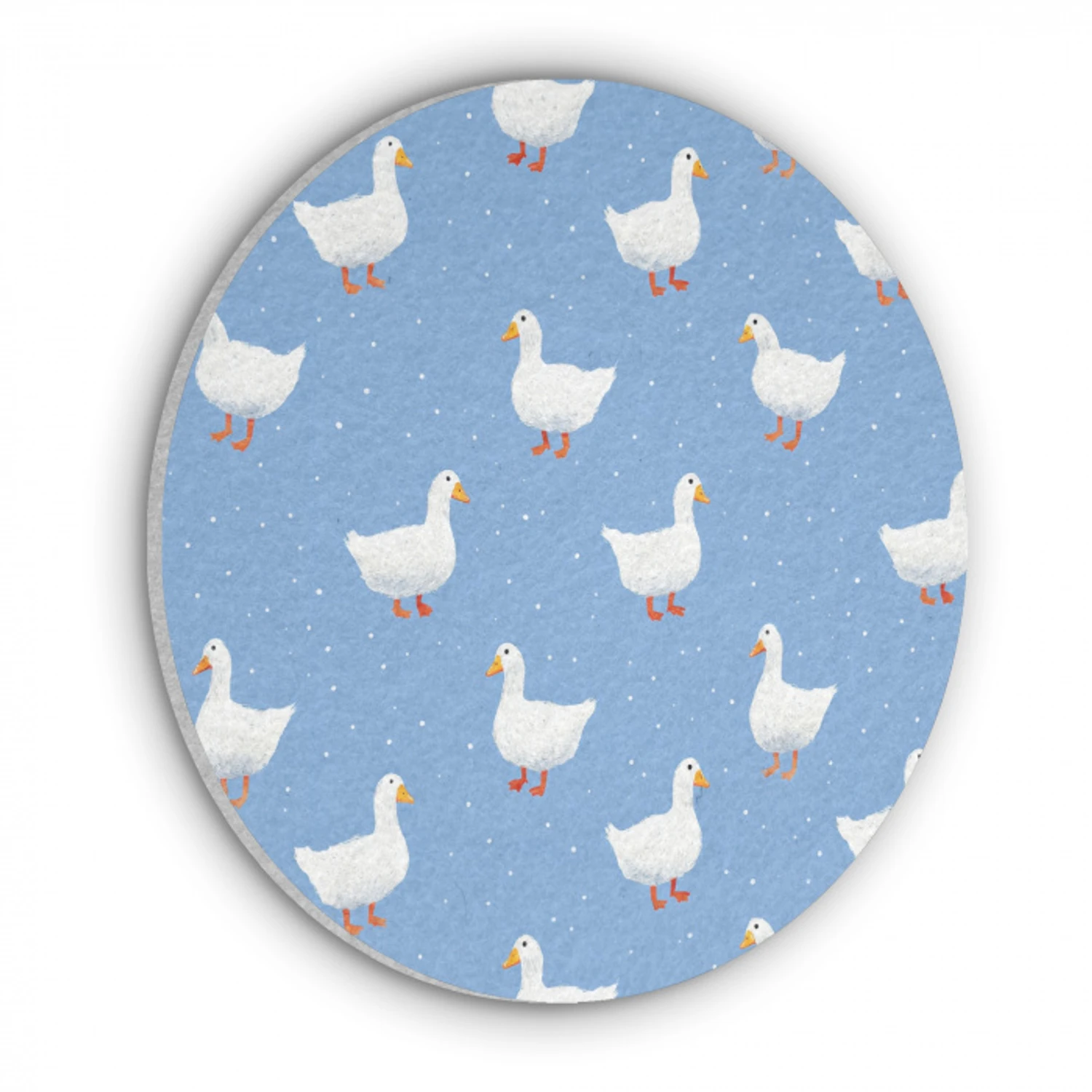Ganzen - Elegant - Blauw Akoestische PET Vilt - Rond klein 838 -3d