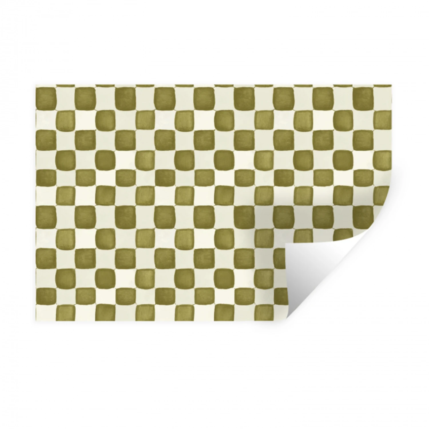 Schaak - Patroon - Groen Muursticker klein 286 -3d