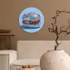 Glitters - Hamburger - Blauw Wandcirkel plexiglas klein -sfeer1