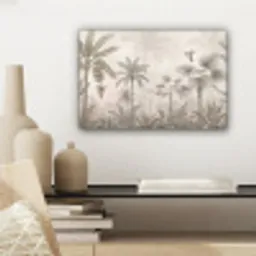 Jungle - Banenboom - Kolibrie - Beige canvas 2cm klein -sfeer6