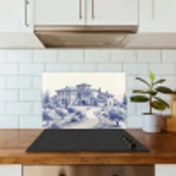 Rustiek - Landgoed - Blauw keuken achterwand spatscherm klein -sfeer2