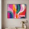 Vormen - Golvend - Abstract - Felroze Textielframe - compleet frame klein -sfeer2