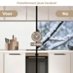 Roodborstje - Tak - Sneeuw - Winter - Levendig keuken achterwand 2 middel -voor-na2_NL