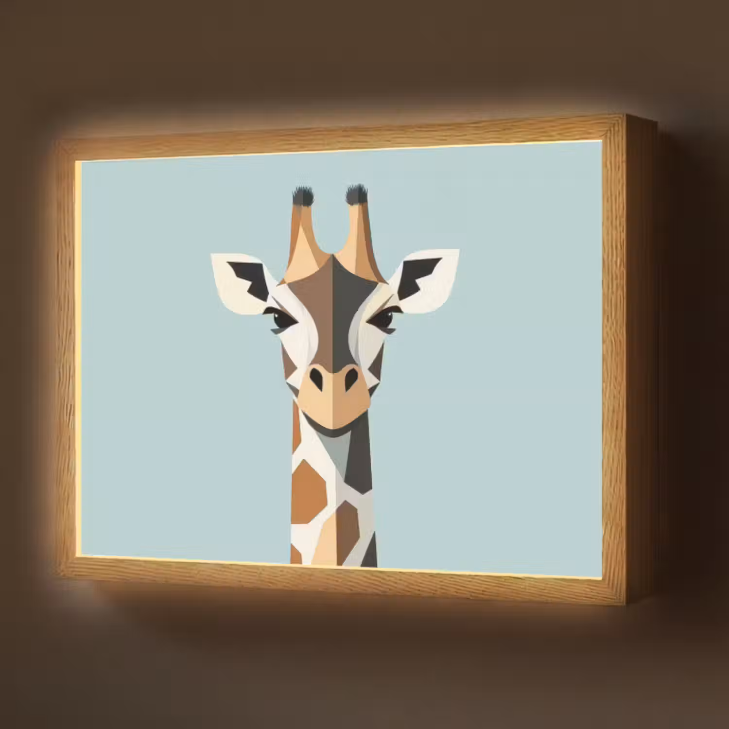 Lightbox - Wandlamp - Giraffe - Illustratie - Bruin - Minimalistisch