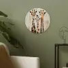Giraffen - Cartoon - Crème Akoestische PET Vilt - Rond klein -sfeer2