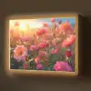 Bloemen - Rozen - Natuur - Roze - Bloem Light Box met batterij (Wandlamp) middel -z3d_website