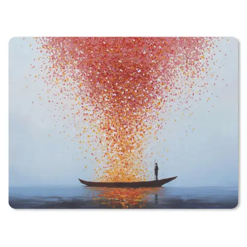 Wolk - Confetti - Boot - Wateroppervlakte muismat rubber klein -3d