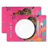 Luipaard - Roze - Oranje - Blauw - Verf Placemat vinyl groot -zzsfeer2_Kitchenyeah-website