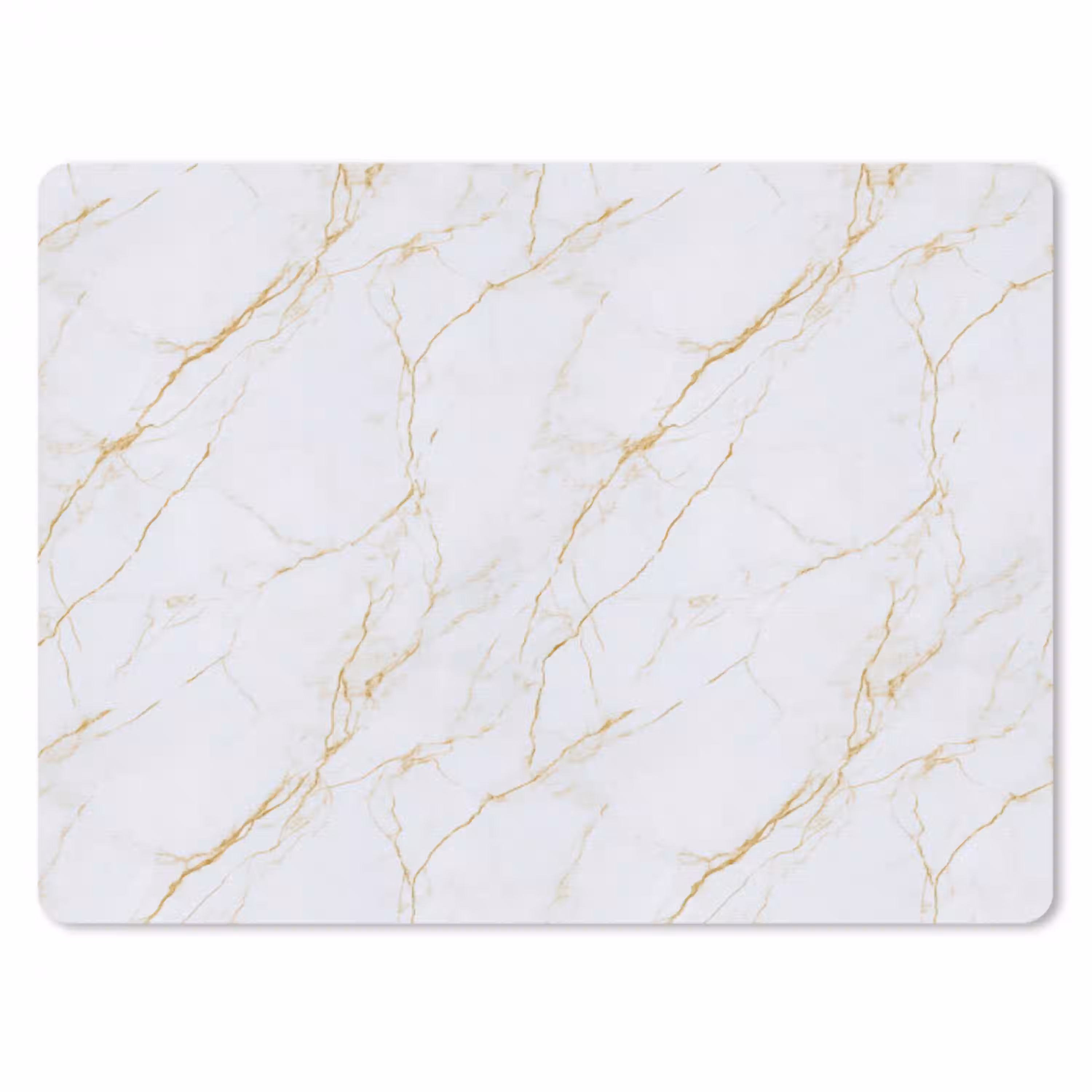 Wit - Marmer - Goud - Luxueus muismat rubber klein 262 -3d