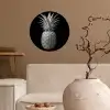 Ananas - Gedetailleerd - Bladeren Wandcirkel behangsticker klein -sfeer1