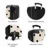 Beige achtergrond met zwarte stippen NBS - Handbagage koffer - Unisex middel zzzzzzzbolletjes_NL