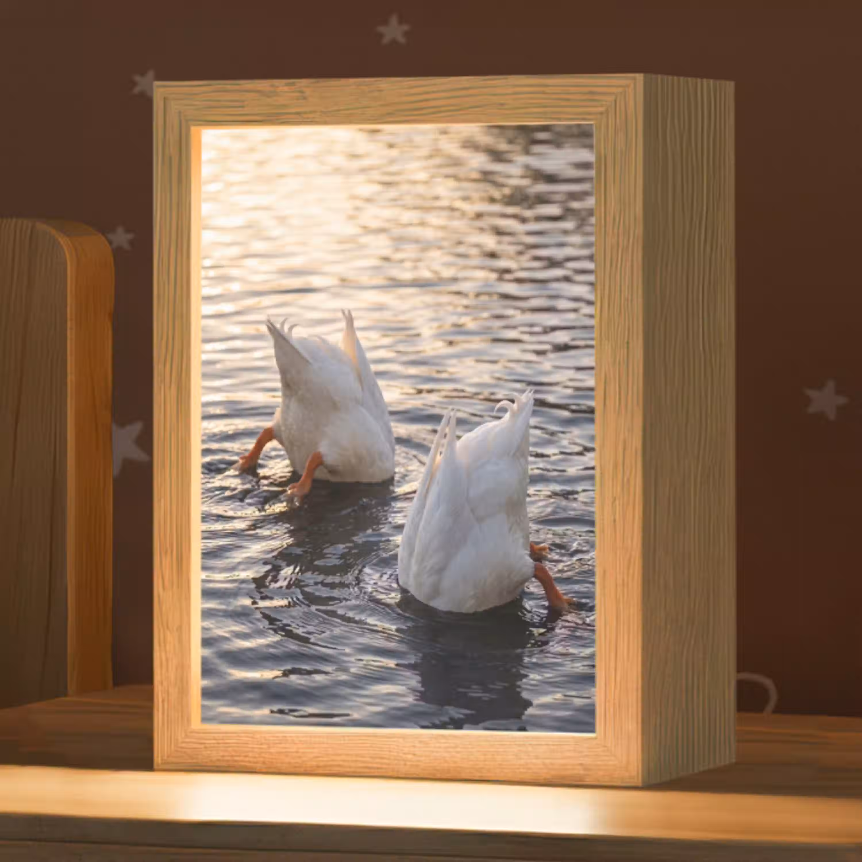 Eenden - Water - Natuur Light Box met kabel (Kinderlampje) klein -zzz_3d_website