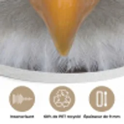 Amerikaans - Zeearend - Portret - Geel Akoestische PET Vilt - Rond klein -closeup_FR