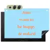 Blauw - Oranje - Just want to be happy & naked Inductie beschemer met haakjes klein -3d