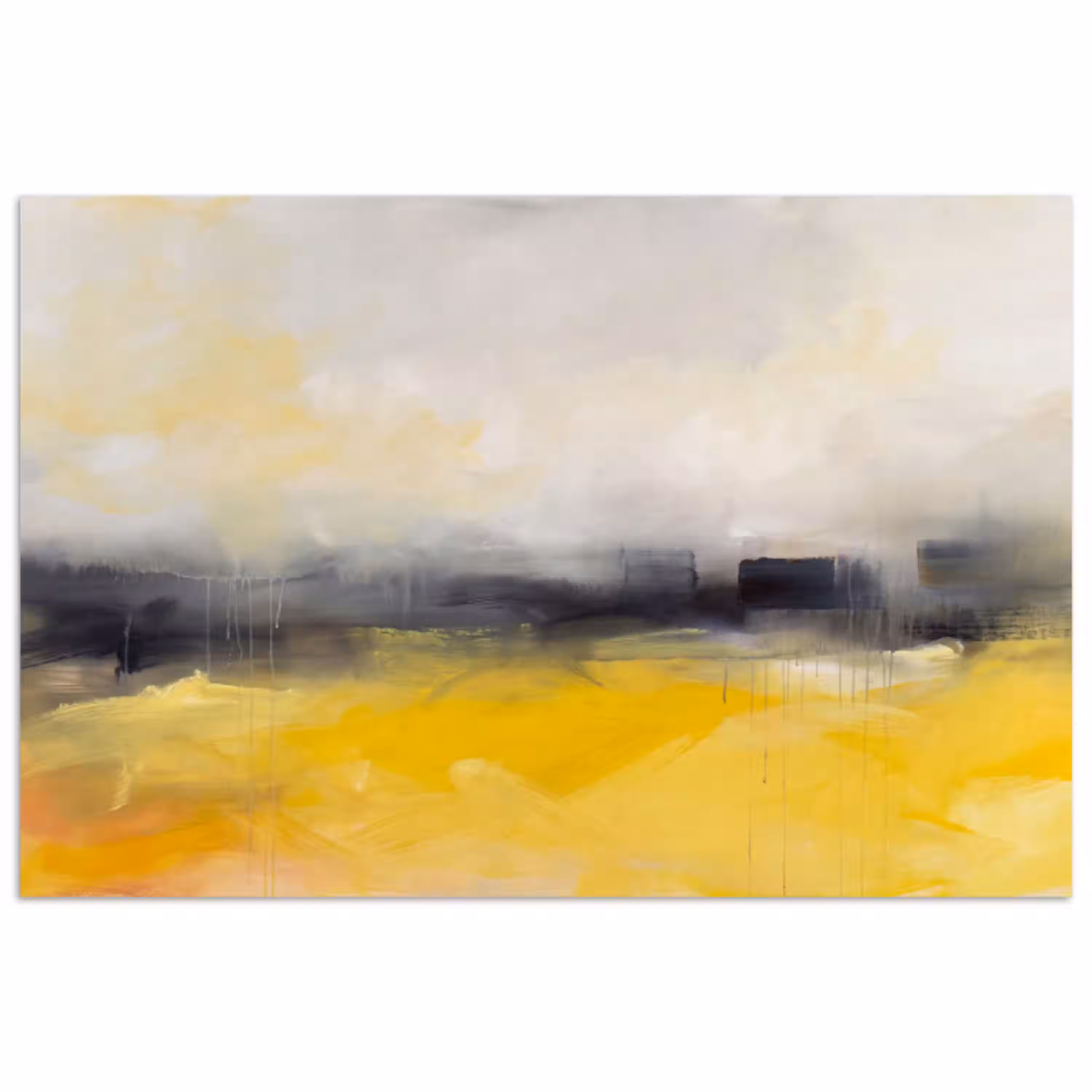 Abstract - Landschap - Modern - Geel poster papier klein -3d