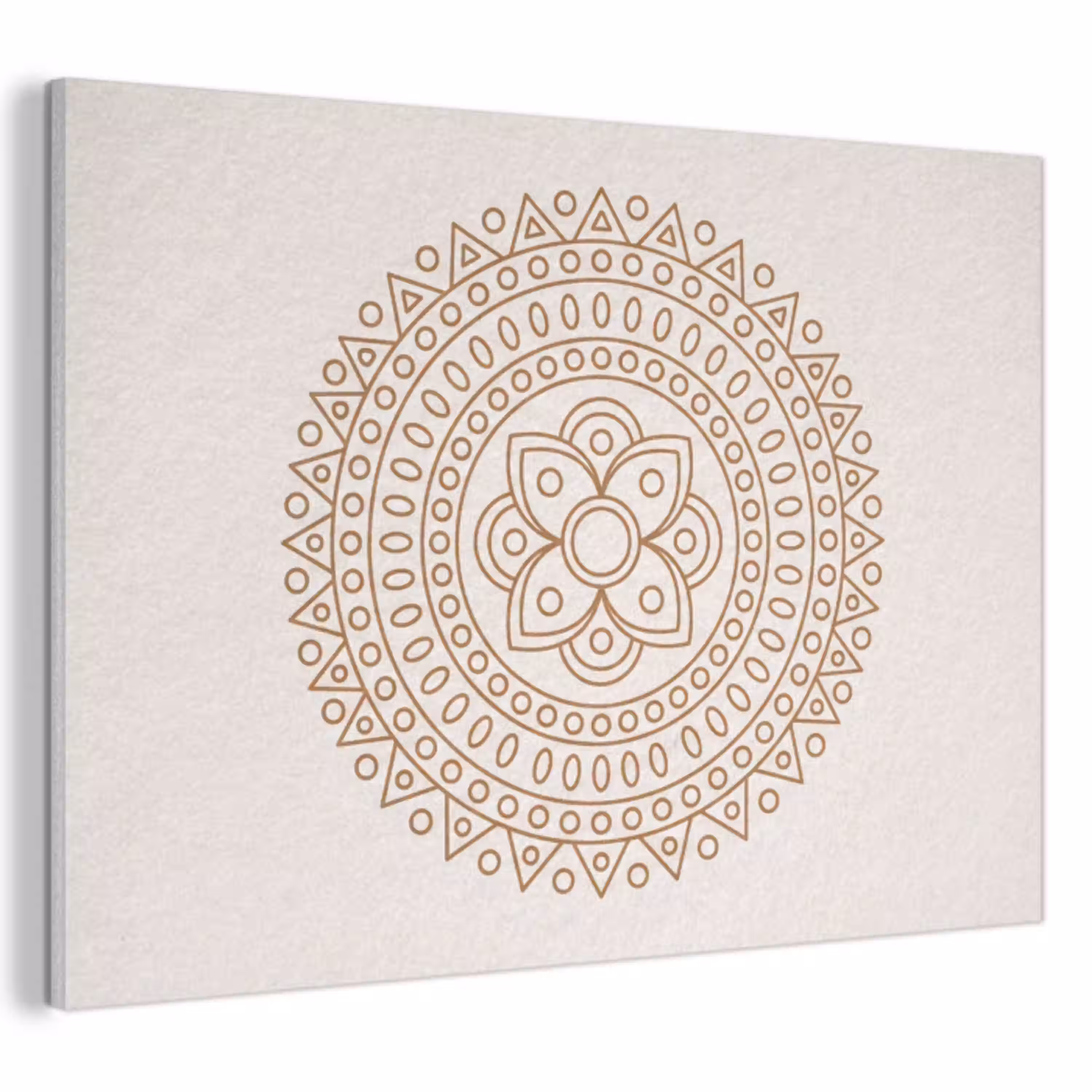 Mandala - Geometrisch - Abstract - Oosters - Bruin PET vilt klein -3d