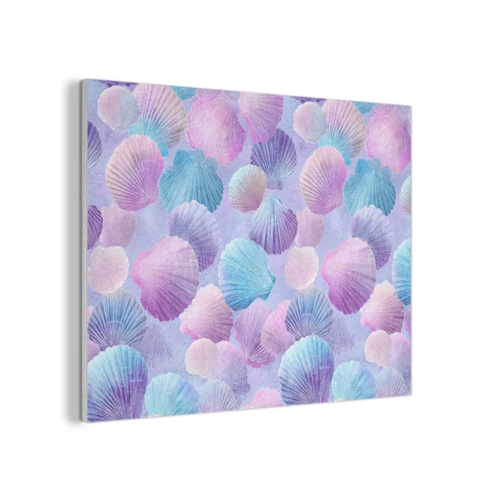 Schelpen - Paars - Blauw - Patroon - Pastel PET vilt klein -3d