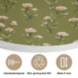 Landelijk - Bloemen -  Groen Akoestische PET Vilt - Rond klein 838 -closeup_NL