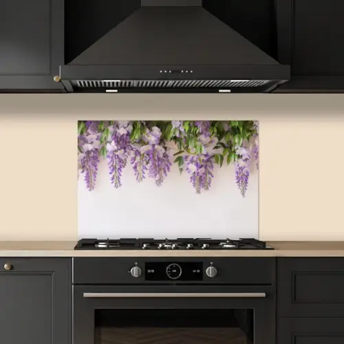 Blauwe regen - Bloemen - Paars keuken achterwand spatscherm klein -sfeer1