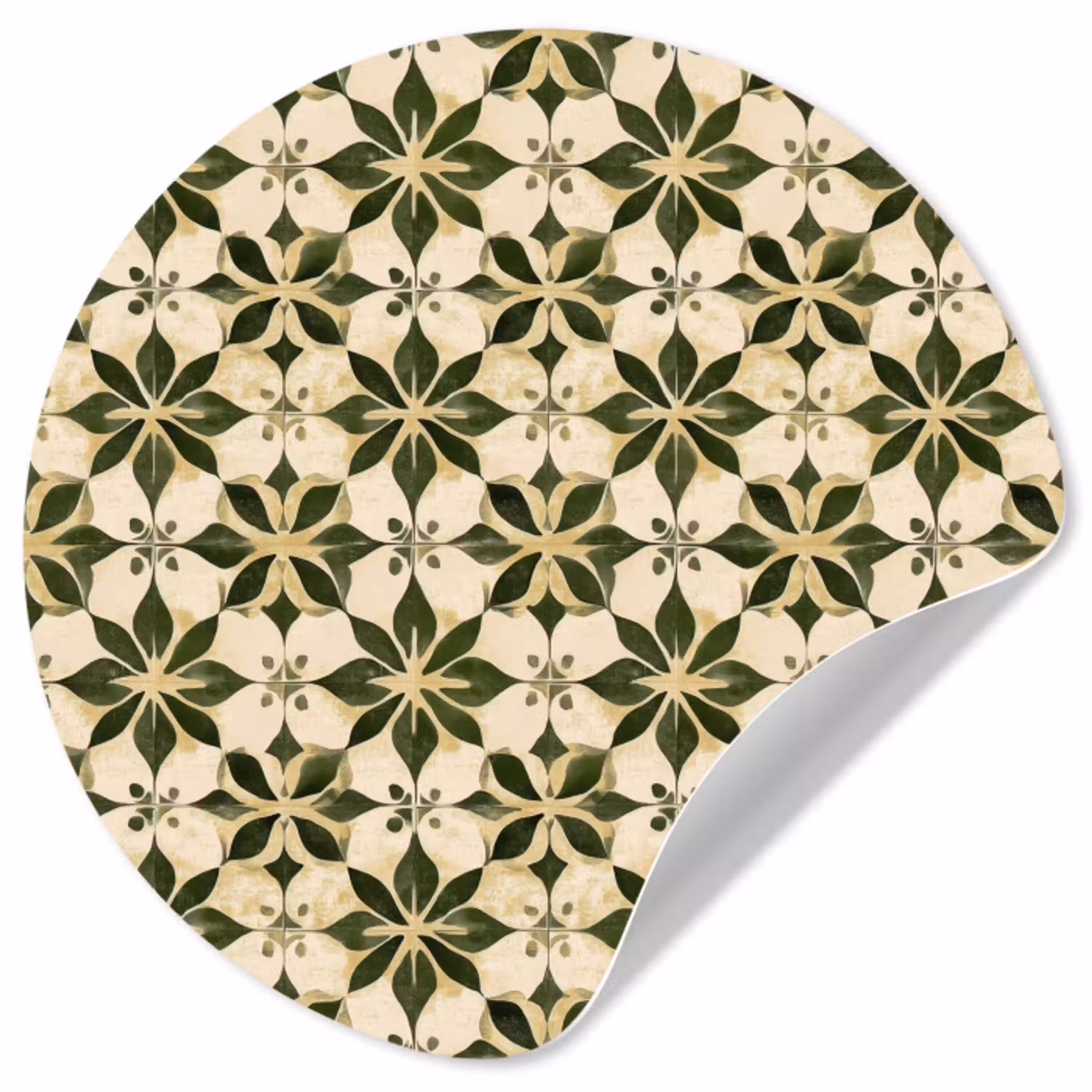 Tegel - Dessin - Groen Wandcirkel behangsticker klein 186 -3d