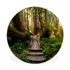Jungle - Natuur - Trap - Bomen Wandcirkel aluminium klein -3d