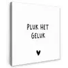Quotes - Pluk het geluk - Spreuken Tuinposter op houten frame 2 cm dik klein -3d