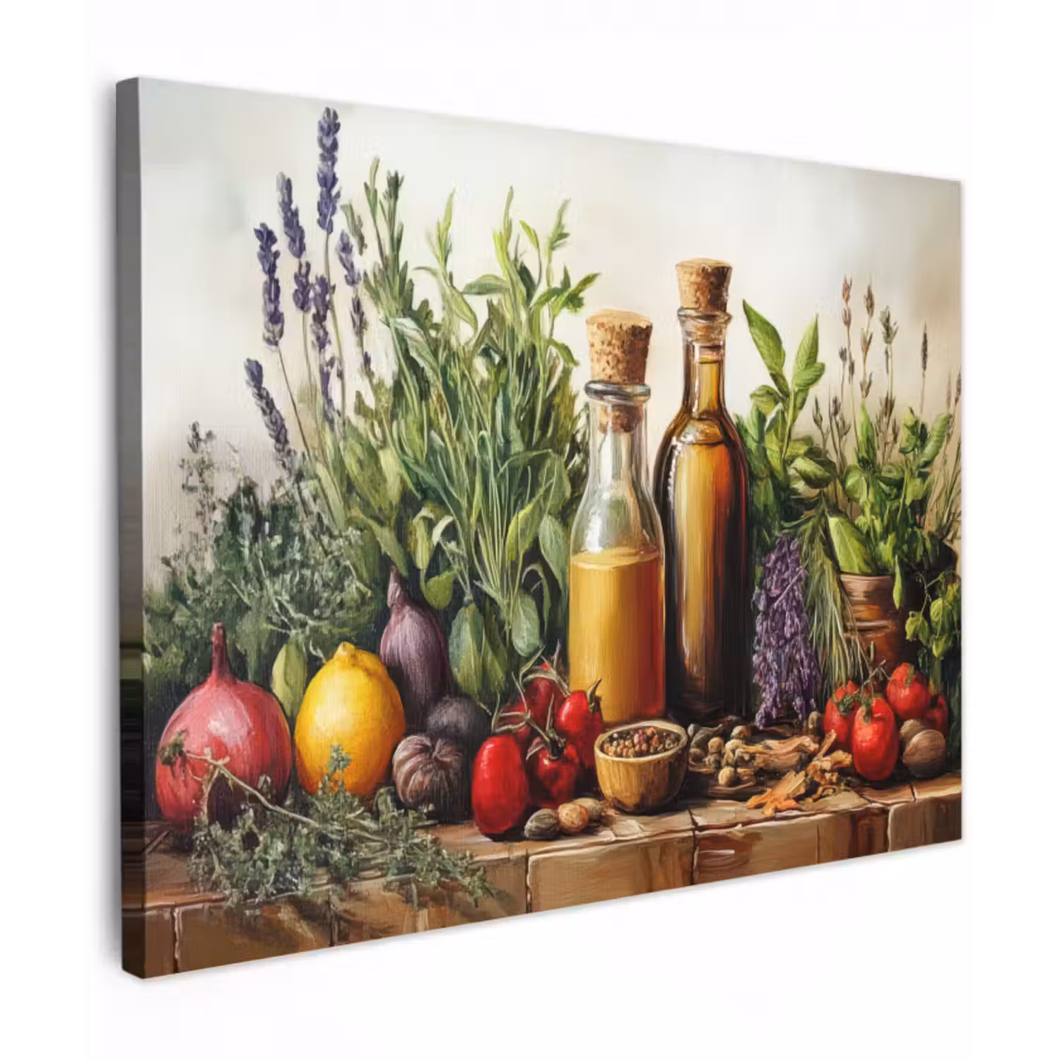 Canvas schilderij - Stilleven - Kruiden - Specerijen - Fruit - Kleurrijk