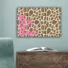 Tekst - Be cool or leave - Roze - Giraffenprint canvas 2cm klein -sfeer4