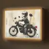 Street art - Motor - Jongen - Graffiti - Banksy Style Light Box met batterij (Wandlamp) middel -z3d_website