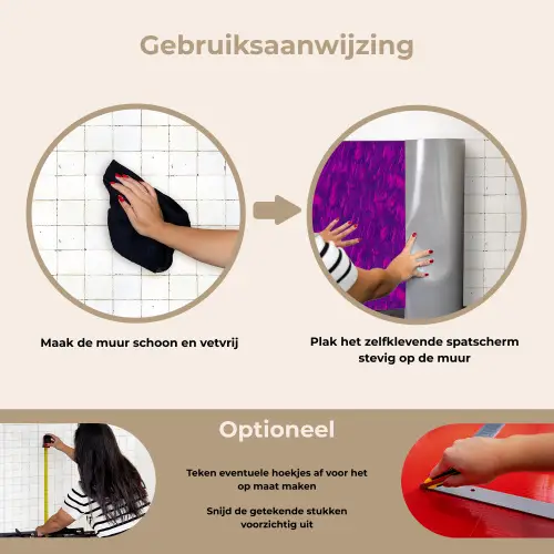 Olie - Verf - Texturen - Fel keuken achterwand spatscherm klein 900 -gebruiksaanwijzing_NL