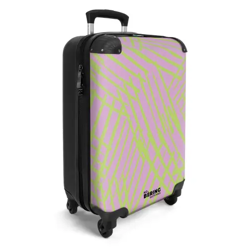 Line-art - Groen/Paars NBS - Handbagage koffer - Kinderen Unisex middel -productfoto_3d
