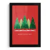 Minimalistisch - Kerstbomen - Rood - Sneeuw fotolijst zwart zonder passe partout klein -3d