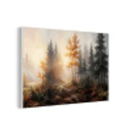 Bospad - Herfstbladeren - Natuur - Schilderachtig - Oranje forex 5mm xxl -3d