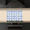 Borden - Bloemen - Patroon - Blauw keuken achterwand spatscherm klein 900 -sfeer1