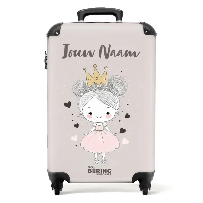 Prinses met knotjes NBS - Handbagage koffer - Kinderen Unisex middel -productfoto_recht