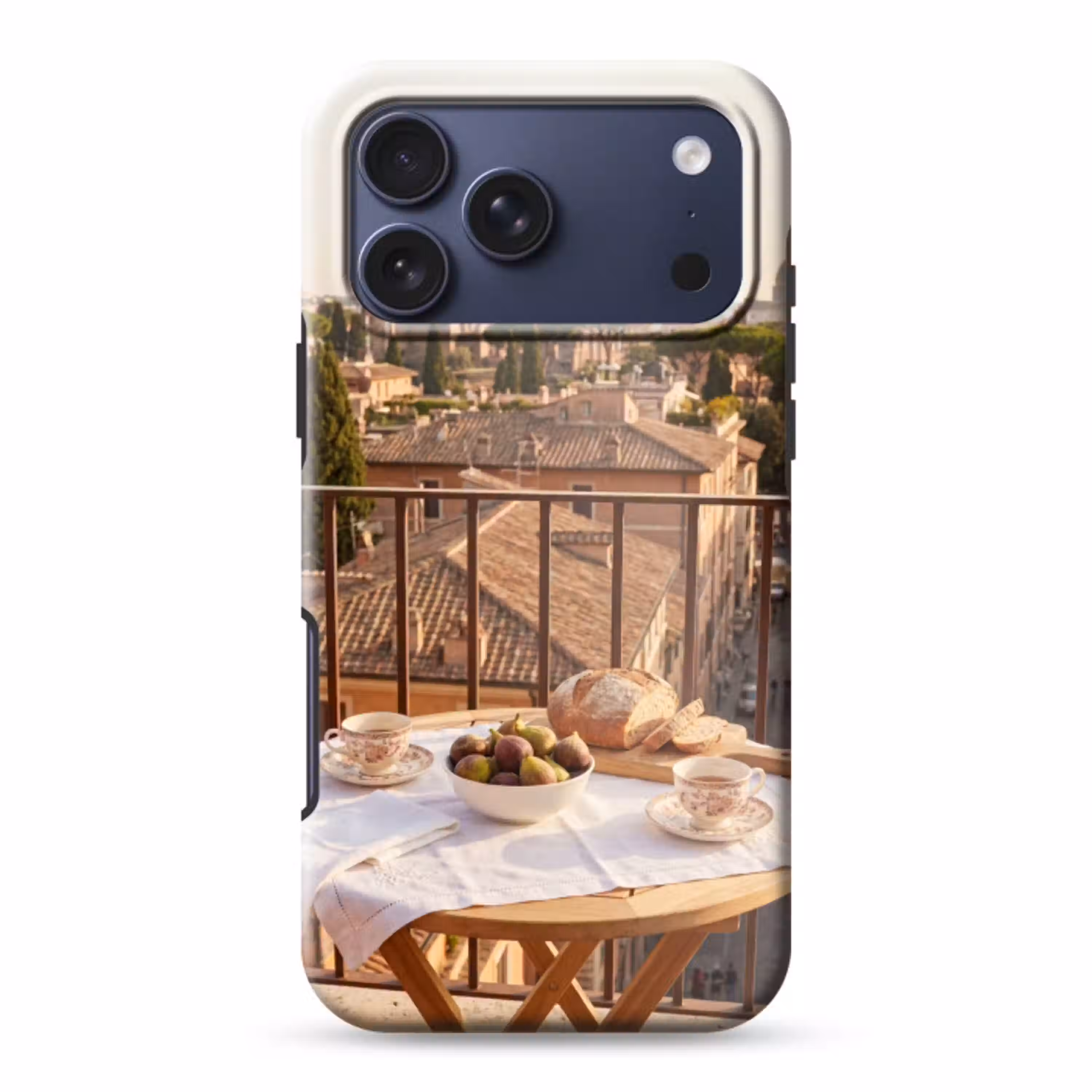 Eten - Ontbijt - Balkon - Stad - Zonsopgang Toughcase MagSafe Apple iPhone 17 Pro Max klein -3d