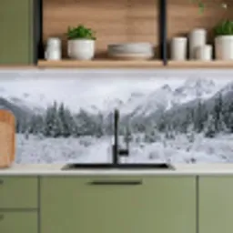Weg - Bergen - Sneeuw - Naaldbos - Avontuurlijk keuken achterwand 2 middel -sfeer3