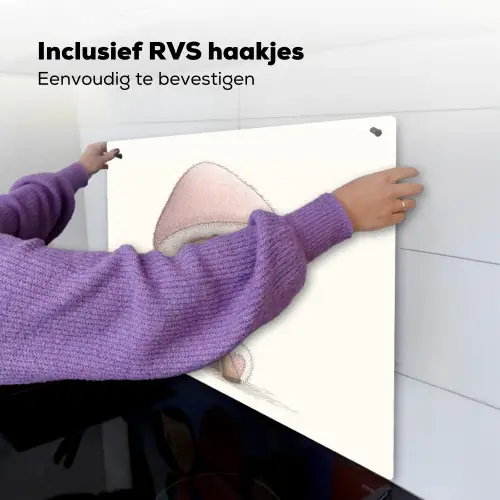 Paddenstoel - Konijn - Roze Inductie beschemer met haakjes middel -ky-ophangen-nl